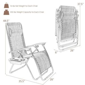 2 Sillones de Exterior Extra Grandes y Resistentes con Portavasos, Tumbonas Premium para Tomar el Sol - Product Image 4