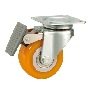 Roulettes pivotantes en nylon pour meubles avec frein - Product Image 1