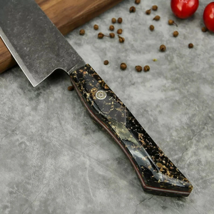Cuchillo de Chef Estilo Japonés Hecho a Mano, Acero con Alto Contenido de Carbono, Mango de Madera, Apto para Lavavajillas, Acabado Pulido, Fabricante OEM - Product Image 4