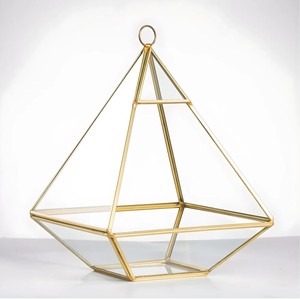 Geometric Heart <b>Glass</b> <b>Terrarium</b> with Copper Frame for Indoor Succulent Plant Display Modern Minimalist Desktop Decor - Product Image 6