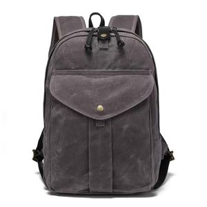 Sac à dos en toile cirée robuste, imperméable, pour voyages et randonnées décontractés - Product Image 4