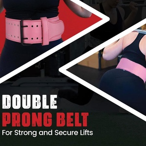 เข็มขัดยกน้ำหนักหนังแบบปรับแต่งได้พร้อมหัวเข็มขัดทนทานมีแผ่นรองที่มั่นคงและโลโก้ส่วนตัว - Product Image 5