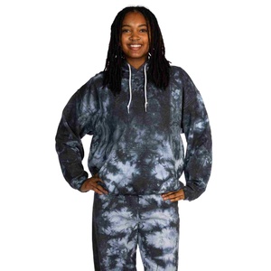 Sudadera con capucha de lujo, de alta calidad, gruesa, extragrande, con efecto tie-dye, unisex, de poliéster/algodón, forro polar, talla grande, para mujer - Product Image 1