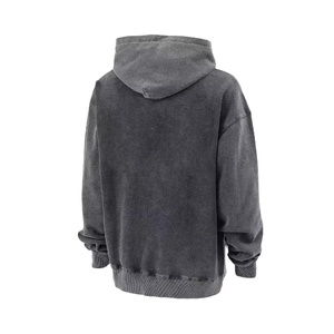 Venta al por mayor personalizado 100% algodón polar sudadera hombres gota hombro con capucha pulóver bordado Puff estampado sólido invierno ropa casual - Product Image 2