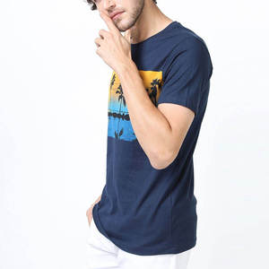 Camiseta Deportiva de Verano para Hombre, Teñida, de Color Sólido, Corte Regular, Secado Rápido, Transpirable, Manga Corta, Felpa, 180g, Ecológica, de Alta Calidad - Product Image 3