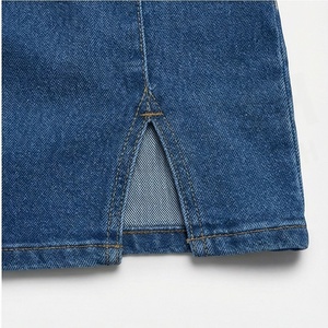 Minifalda de Mezclilla de Cintura Alta para Mujer, Estilo Lápiz con Abertura Lateral, Color Sólido Informal para Usar en Todas las Estaciones - Product Image 6