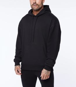 Sudadera con Capucha Unisex de Alta Calidad, 100% Algodón, Lisa, al por Mayor, con Logotipo Personalizado Bordado, Color Sólido, Negro - Product Image 1