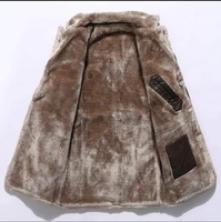 Manteau Long en cuir peau de mouton pour hommes, veste chaude d'hiver pour garçons, vraie fourrure de renard, mode Sherpa,