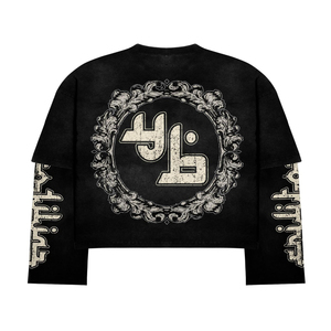 Black Skull Frame Cropped Long Sleeve T <b>Shirt</b> <b>Gothic</b> Graphic Streetwear Tee. Distressed Chain Sleeve <b>Shirt</b>. OEM Manufacturer - Product Image 2