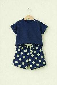 Ensemble T-shirt et short pour garçons 100% coton de bambou, doux, respirant, interlock, décontracté, toutes saisons, tenue pour tout-petits, vêtements pour bébés personnalisés - Product Image 5