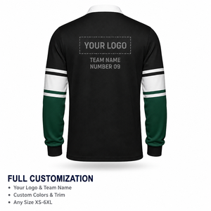 Camiseta de Rugby Personalizada para Hombre, Camiseta Polo a Rayas Personalizada de Manga Larga de Algodón - Product Image 6