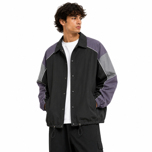 1990s Inspired <b>Coach</b> Jacket Distressed Nylon Oversized Skate Streetwear Snap Closure Windbreaker Ready For Customization Low MOQ - Product Image 4