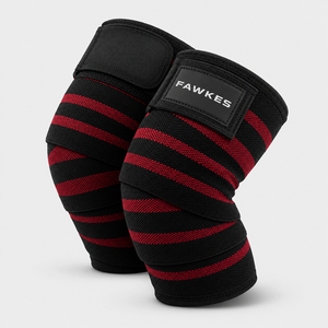 Genouillère de sport Fawkes rayée noir-orange, élastique, unisexe, soutien, compression, respirante, motif personnalisé - Product Image 2