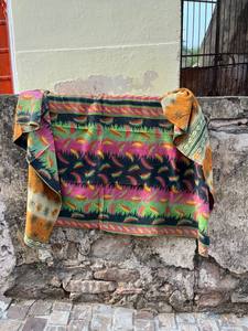 Traditional Indian Vintage Block Printed Cotton Kantha Reversible <b>Quilt</b> Handmade <b>Bedspread</b> Home Décor - Product Image 1