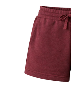 Custom Burgundy Women Sweat Shorts Cotton Fleece Elastic Waist <b>Drawstring</b> Gym Casual Summer Shorts OEM Manufacturer Supplier - Product Image 3