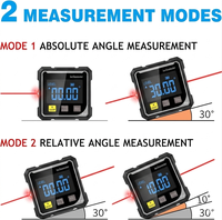 Inclinomètre numérique à double laser rechargeable avec rétroéclairage LCD, aimant sur 4 côtés, rotation automatique pour la construction et les travaux d'ingénierie civile
