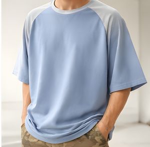 T-shirt Raglan Oversize en Coton French Terry 220 GSM, Grammage Lourd, Streetwear, Personnalisable avec Logo, T-shirt de Mode - Product Image 1