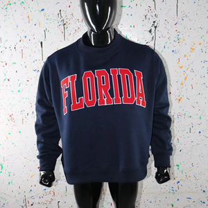 Florida Customized Color <b>Men</b> Hoodie 100% Cotton Applique Embroidery Wide Neck Vintage Winter Finer Threads - Product Image 1