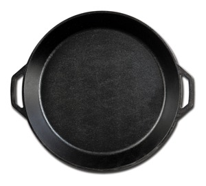 Round Cast Iron Frying <b>Pan</b> With Dual <b>Handles</b> Durable Minimalist Design For Gas And Induction Cooker Hand Wash Only - Product Image 1
