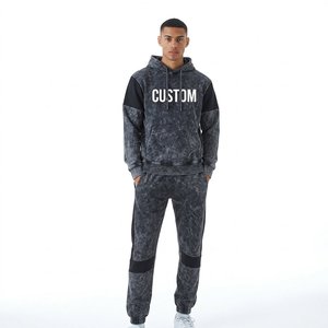Conjunto Deportivo para Hombre con Lavado Ácido, Logotipo Personalizado, Corte Regular, Sudadera de Algodón Grueso, Pantalones Jogger, Ropa Urbana, Fabricante Mayorista - Product Image 4