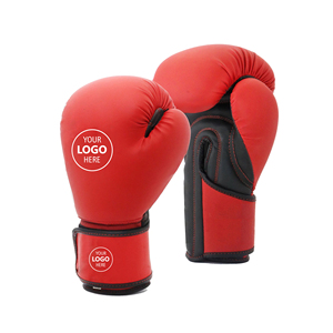Guantes de Boxeo Rojos Personalizados de PU con Cierre de Velcro para Adultos, Correa de Muñeca Ajustable, Equipo de Boxeo - Product Image 1