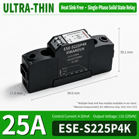 Controlador de Potencia Analógico Ultrafino S225P4K 4-20mA 25A 110-220VAC Monofásico, Regulador de Voltaje con Tiristor y Disipador de Calor Integrado