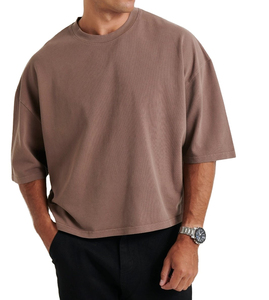 T-shirt surdimensionné 100 % coton confortable, haute qualité, grammage lourd 240g, uni, personnalisable avec logo, vierge, pour homme - Product Image 2
