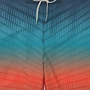 Shorts de bain pour hommes style urbain, avec cordon de serrage, mi-longs, respirants, tricotés, légers, séchage rapide, polyester/coton - Product Image 2
