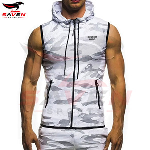 Made In Pakistan Comfortable New Design Wholesale Rate Clothing For <b>Men's</b> Boys <b>Sleeveless</b> Zipper Style <b>Sleeveless</b> Hoodies - Product Image 4