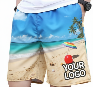 Shorts de Playa para Hombre y Mujer, con Logotipo Personalizado, Transpirables, de Secado Rápido, Ecológicos, Antiarrugas, de Poliéster/Algodón - Product Image 2