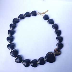 MN EXPORTS MNE-338 Heart Shape <b>Resin</b> Beaded Necklace Vintage Style Hand-made Christian Wedding Women's Jewelry - Product Image 4