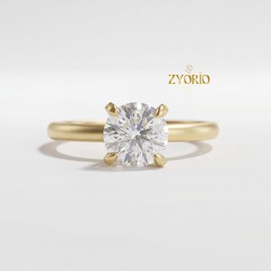 แหวนหมั้นเพชรทรงกลมบริลเลียนท์หรูหรา 1.15 กะรัต EF VS1 เงิน 18K ประดับเพชรด้านข้าง สำหรับงานแต่งงานและงานเลี้ยง - Product Image 3