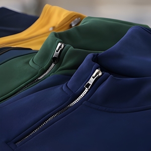 Sweat-shirt streetwear haut de gamme à demi-zip, molleton de coton 420 GSM, coupe oversize, épaules tombantes, pour l'hiver - Product Image 2