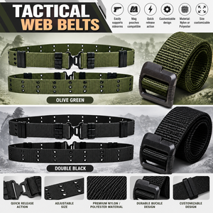 Nylon Polyester Woven Tactical <b>Web</b> <b>Belts</b> with Metal-Plastic Buckles Customizable Colors-Sizes for security ISO valid manufacture - Product Image 3