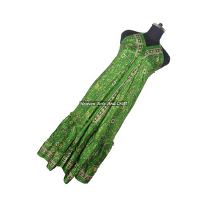 Manufacturer Of Assorted Printed Women's Wear Indian Sari Silk Dress Ladies Elegant Dinner Gown Sleeveless Evening Gowns Women's - Product Image 4