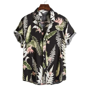 Chemises Hawaïennes Florales Décontractées pour Hommes – Hauts de Plage Boutonnés Anti-Plis Imprimés par Sublimation Respirants Séchage Rapide Écologiques - Product Image 1