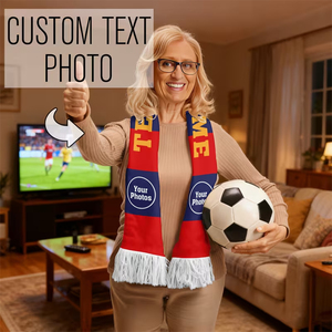 ผ้าพันคออะคริลิกถักแบบเรียบสำหรับกีฬาฟุตบอล กันลม พิมพ์โลโก้สโมสรได้ อุ่นสบายสำหรับฤดูหนาว เหมาะสำหรับแฟนคลับทีมกลางแจ้ง - Product Image 6