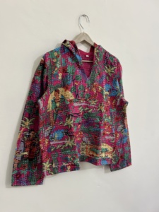 Sudadera con Capucha Kantha Estilo Bohemio, Hecha a Mano, Talla Grande - Product Image 2