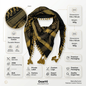 Shemagh Keffiyeh 100% Cotton Shemagh Checkered Shemagh Soft Cotton Arab Head Wrap Traditional Scarf Custom Logo - Product Image 1