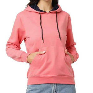 Sudadera con Capucha para Mujer, de Manga Larga, Color Sólido, Corte Ajustado, Precio al por Mayor, Marca Privada, Talla Estándar, Hecha en Pakistán - Product Image 1