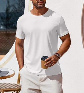 Camiseta de Hombre, Corte Regular, Cuello Redondo, Informal, Verano, Clásica, Básica, Lisa, 100% Algodón, 160 GSM, Directo de Fábrica, OEM, Venta al Por Mayor - Product Image 6