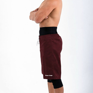 Nouveau design – Short de bain décontracté pour homme, style Awrah, en toile 100 % coton, couleur unie, taille élastique mi-haute, idéal pour la plage et les activités sportives. - Product Image 2