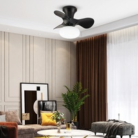 Ventilateur de plafond encastré avec lumière, chambre à coucher, bureau, luminaire décoratif de plafond, ventilateur de plafond avec lumière LED et télécommande