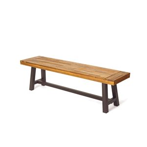 Set di 2 panche da esterno Carlisle in metallo rustico e marrone sabbiato - Product Image 6