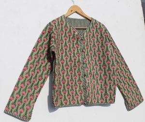 Veste matelassée en coton automne/hiver pour femmes bloc imprimé Style Boho fait à la main longue longueur respirant vêtements tissés - Product Image 3