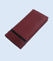 Desain Logo Kustom Dompet Panjang Kulit Asli Pria Berkualitas Tinggi Ringan Harga Grosir OEM Tempat Kartu Premium Desainer