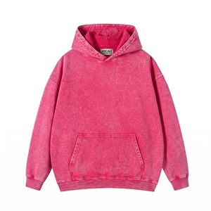 Sweat à capuche professionnel 100 % coton délavé à l'acide pour homme, style vintage streetwear, épais, respirant, 300g, coupe oversize - Product Image 1