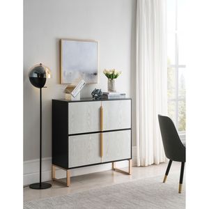 Credenza a Quattro Ante da 42 Pollici con Base in Metallo e Maniglie, per Cucina o Soggiorno - Product Image 2