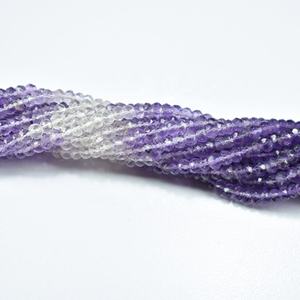 Perles d'améthyste facettées en forme de rondelle, perles de pierres précieuses d'améthyste naturelle pour la fabrication de bijoux, perles d'améthyste facettées en vrac, vente en gros - Product Image 6