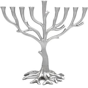 Ménorah en aluminium de qualité supérieure, porte-bougies design, sécurisée pour les célébrations de Noël, de Pâques et les réunions de famille, ménorah en argent - Product Image 4